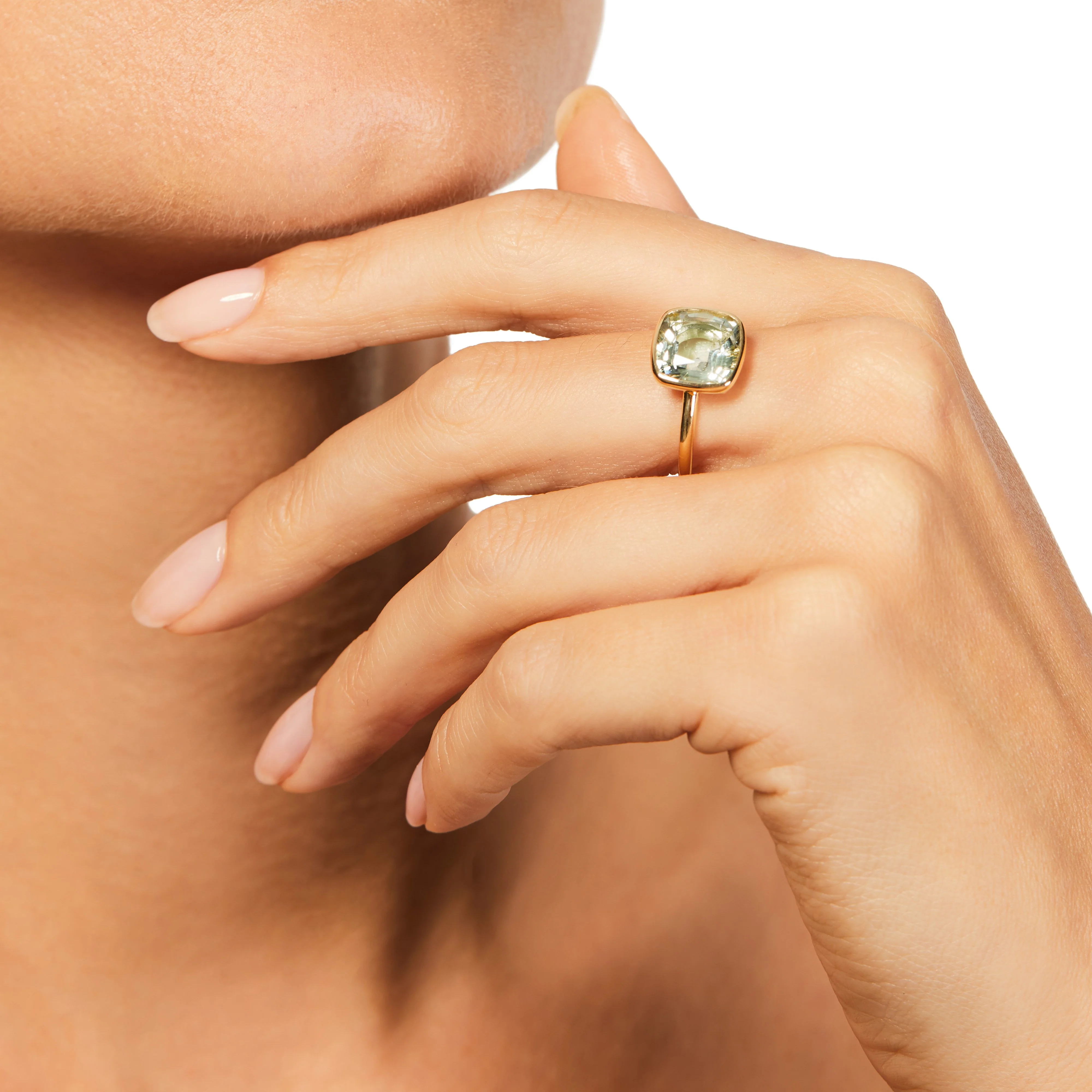 The Kate (Cushion Cut Prasiolite in Solid 18ct Gold) - Image 3