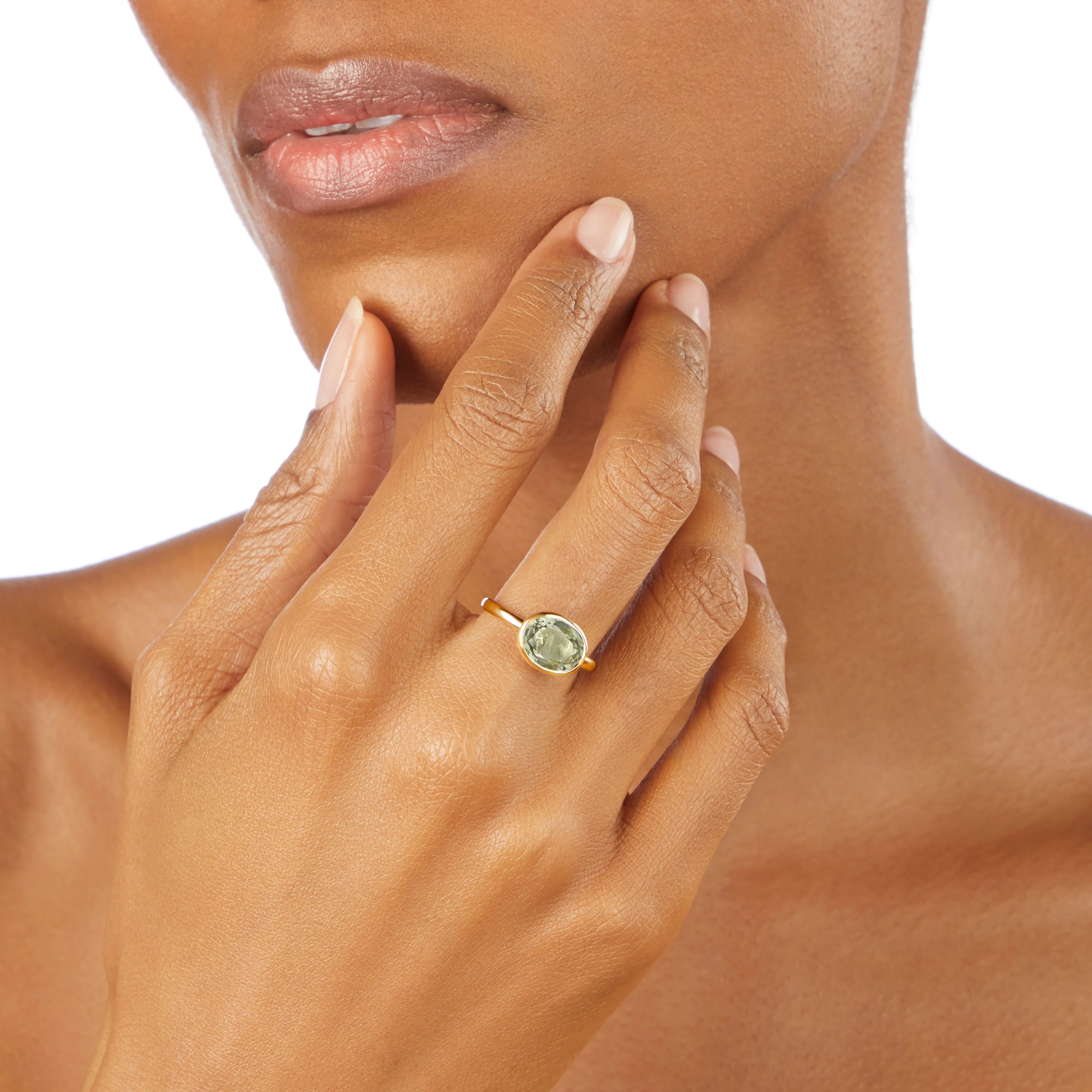 The Kate (Oval Cut Prasiolite in Solid 18ct Gold) - Image 3