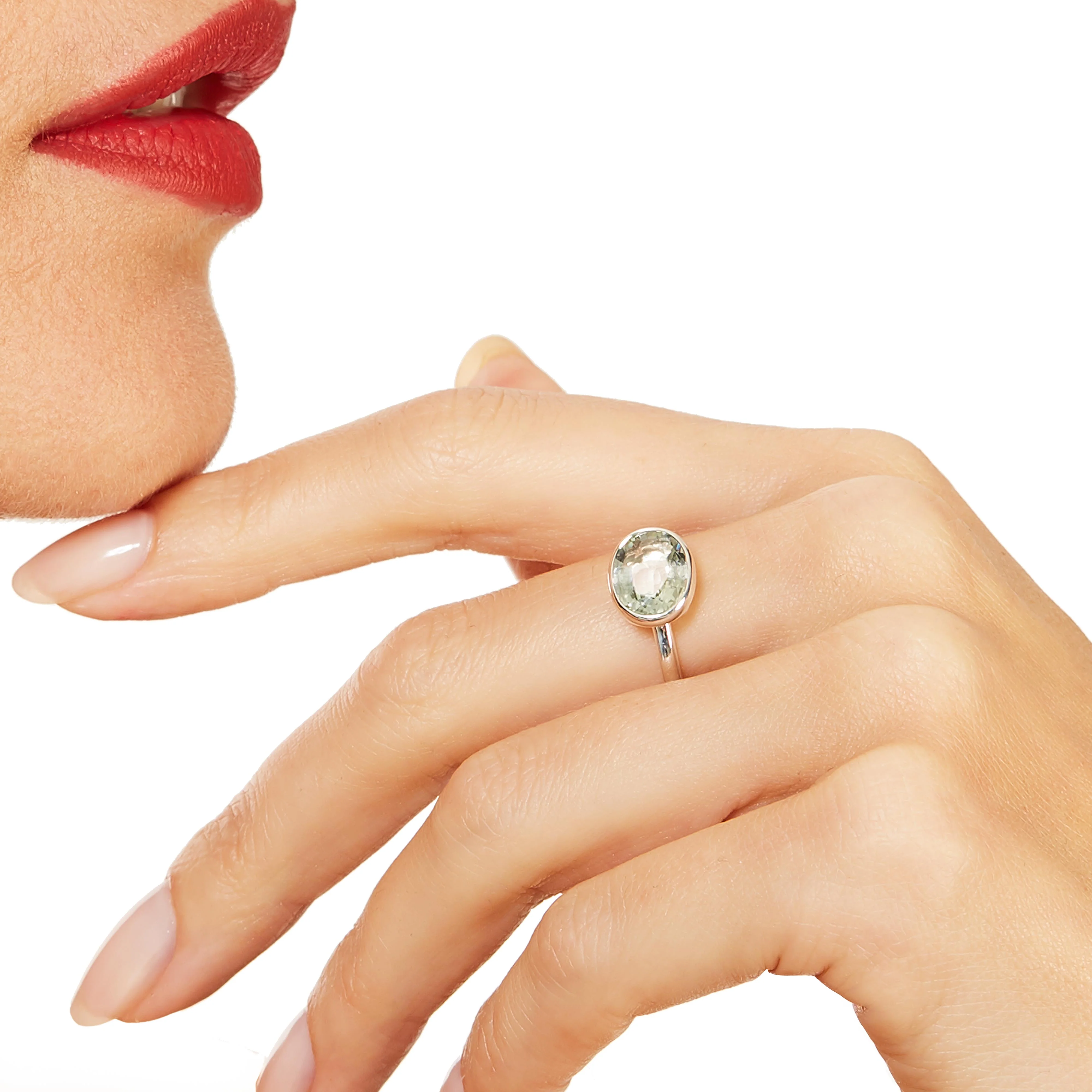 The Kate (Oval Cut Prasiolite in Solid Sterling Silver) - Image 3